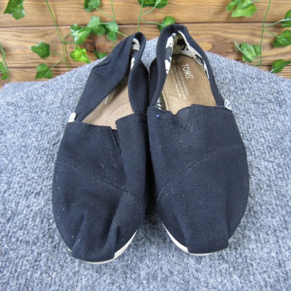 TOMS‎ Classic Alpargata Women's Black Canvas Slip-On Shoes Size 6 Casual